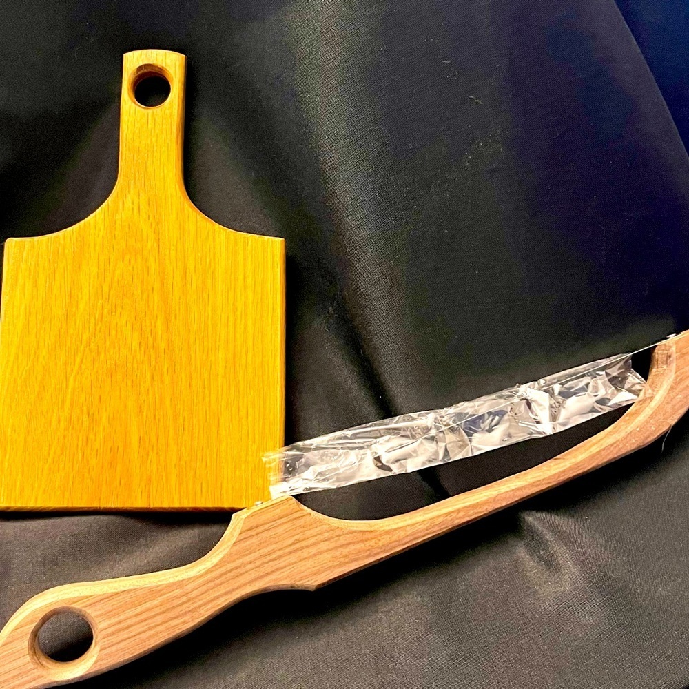 Handmade Oak Cutting Board & Bread Bow Knife Set New Sourdough Slicer Gift Set